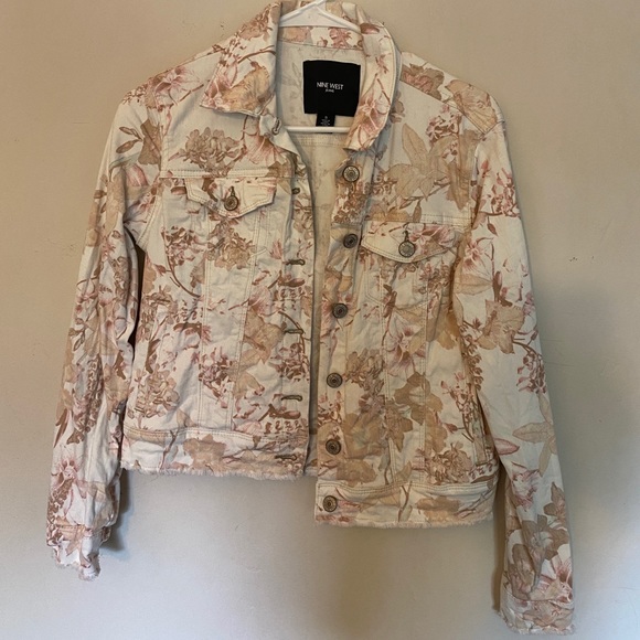 Nine West floral denim jacket
